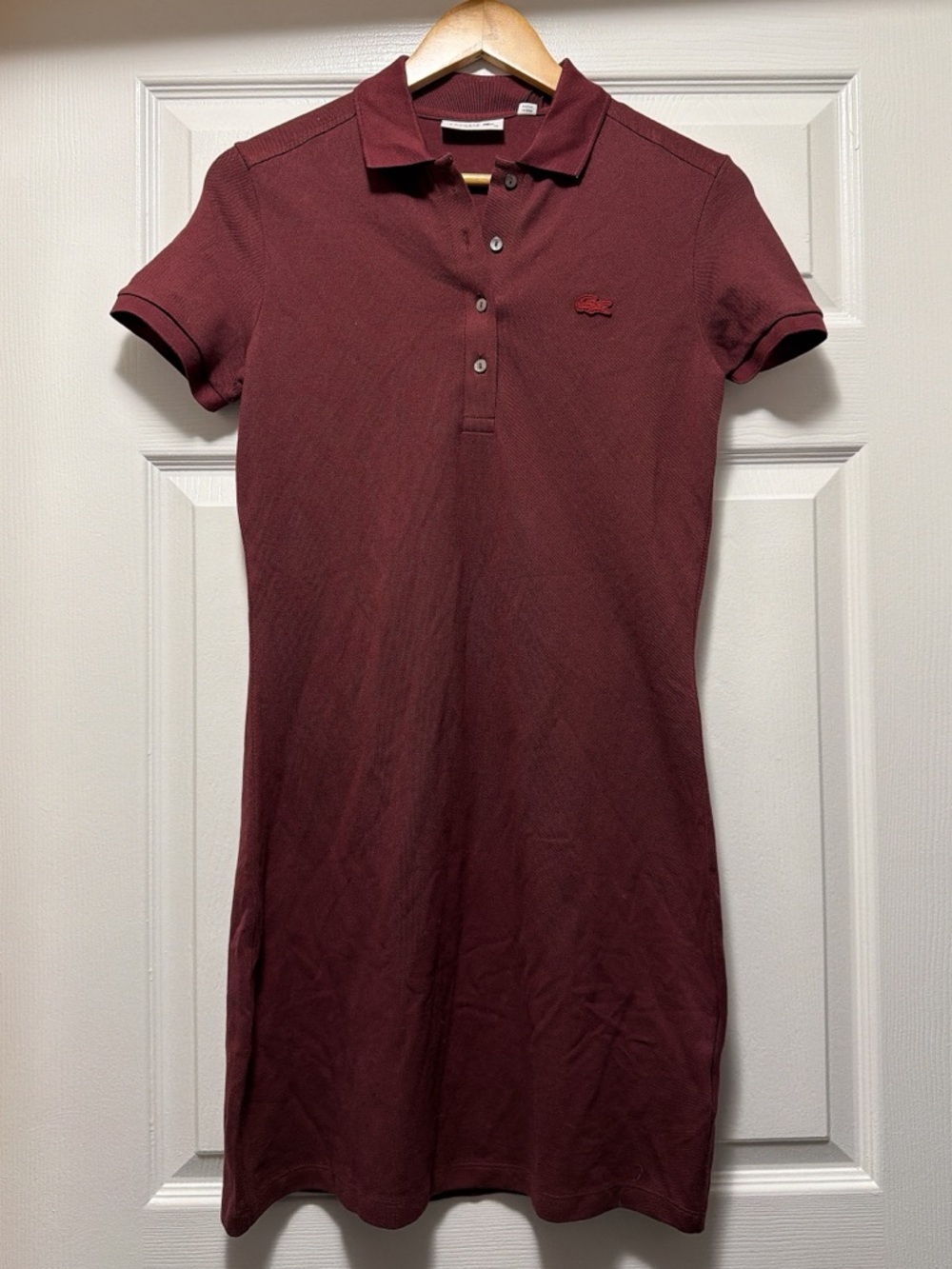Lacoste Polo Mini Dress in Burgundy